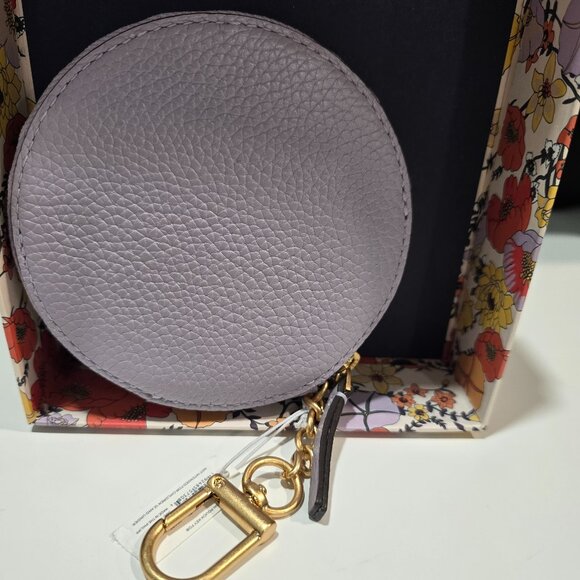 Tory Burch Lavender Britten Coin Purse Key Fob NWT w/TB Box - Picture 3 of 4